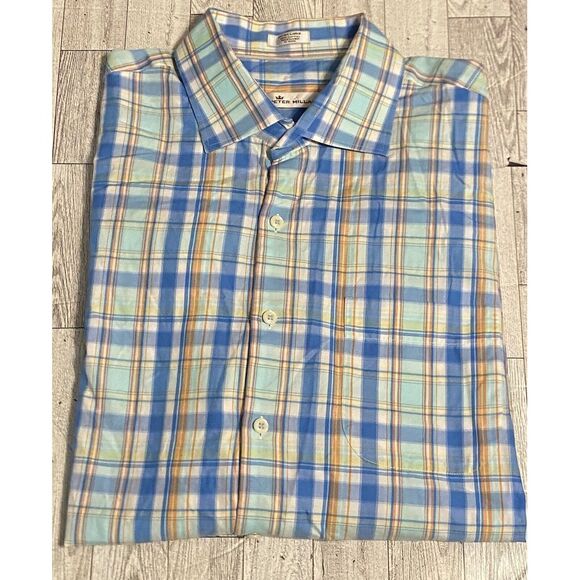 Peter Millar Other - Men's Peter Millar Long Sleeve‎ Button Down Pastel Check XL